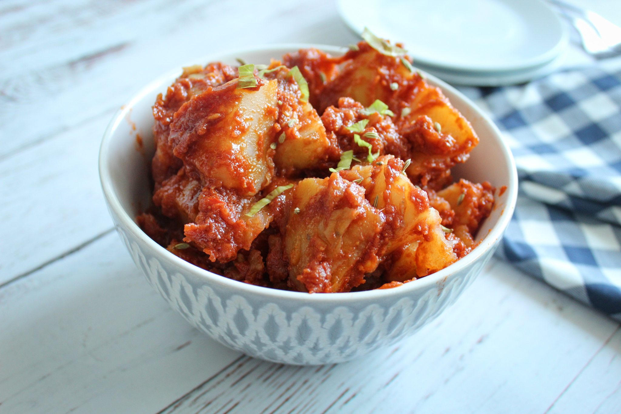 Laal Aloo: Spicy, Tangy Potatoes