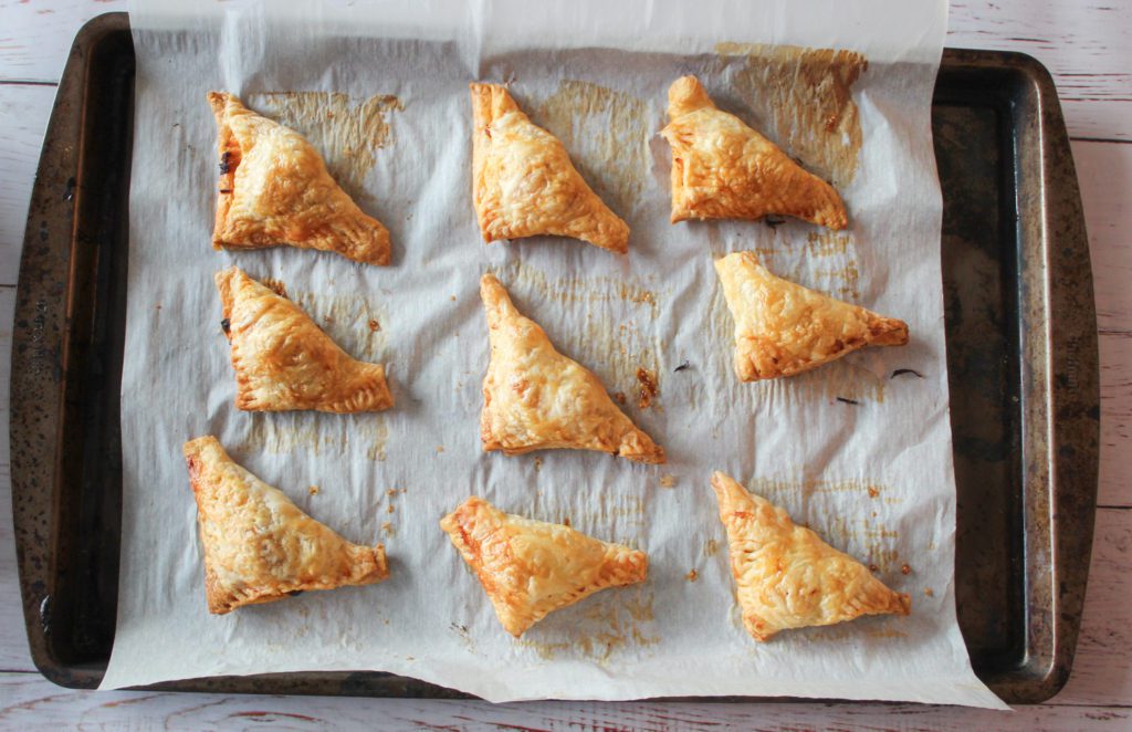 chicken puffs baked on tray