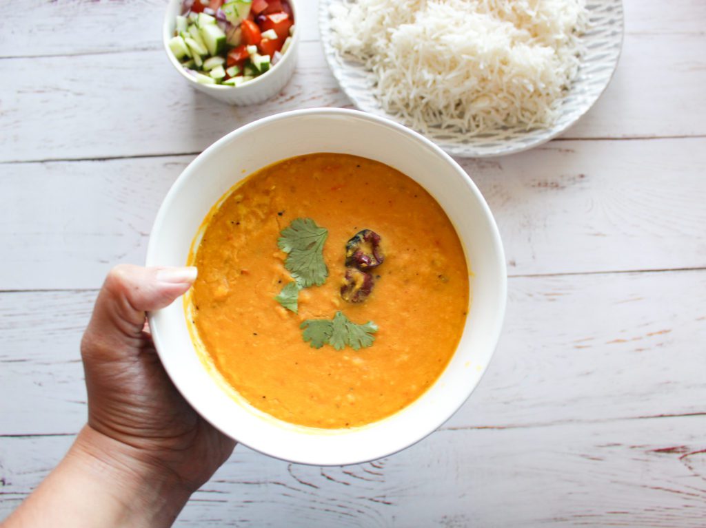 dal or lentil curry served in a bowl