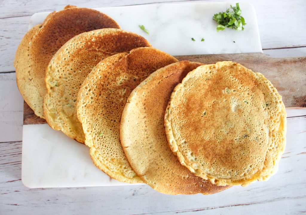 besan cheela on a plate