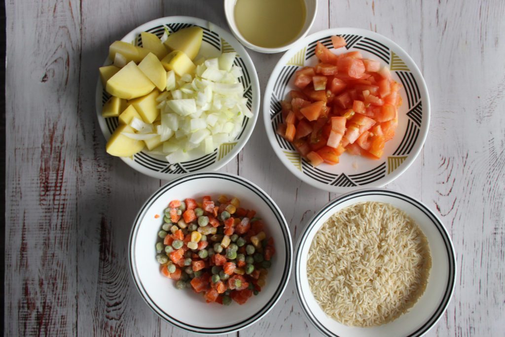 ingredients for vegetable pulao