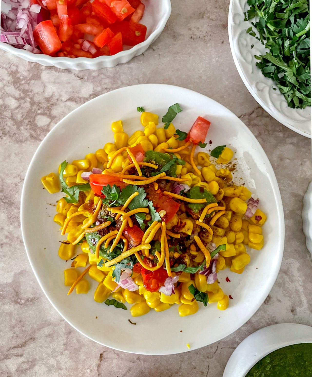 Corn Bhel Easy Corn Chaat Salad