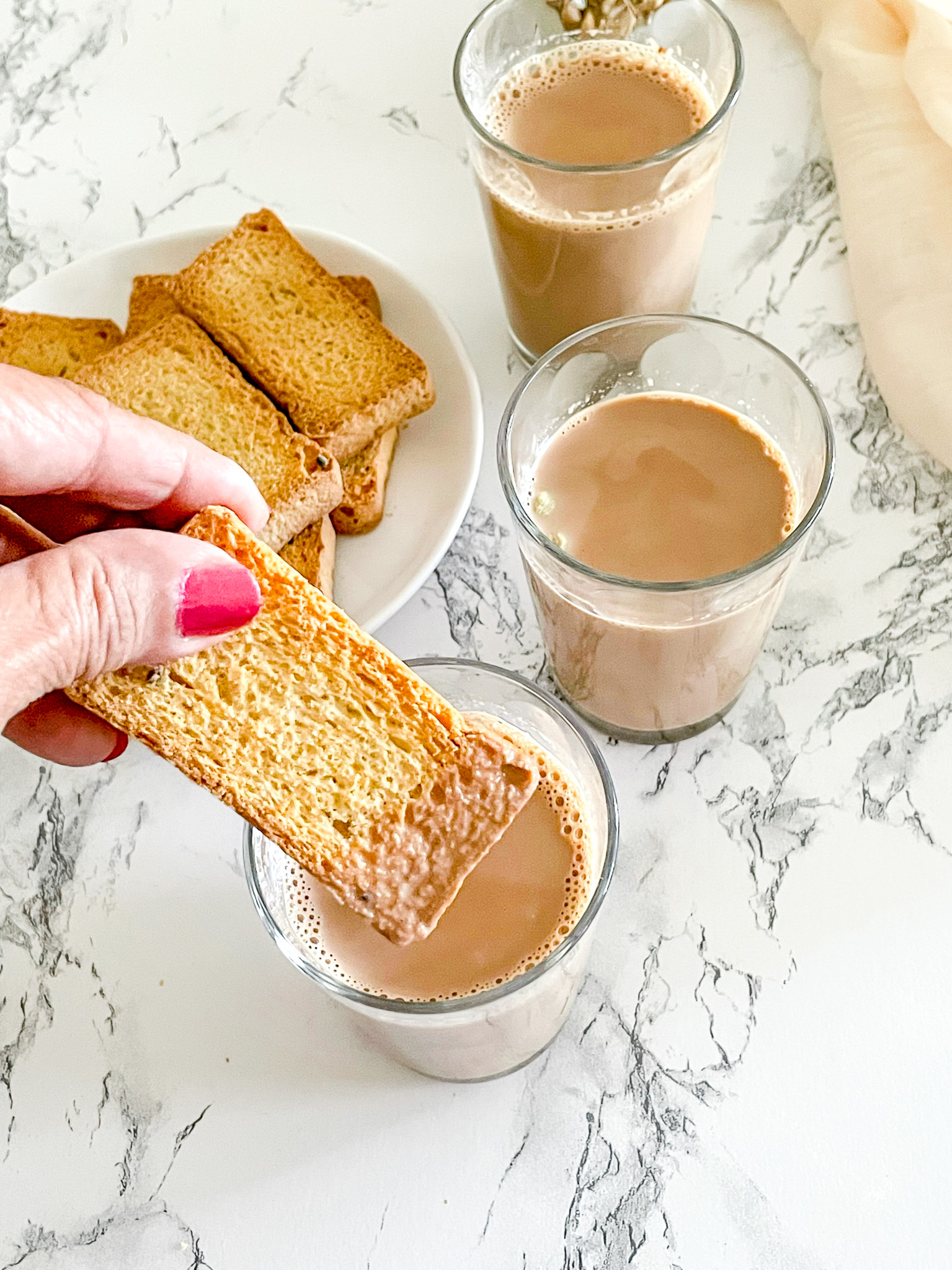 Karak Milk Chai with Chanak (tea Pot) Famous Indian Tea on White