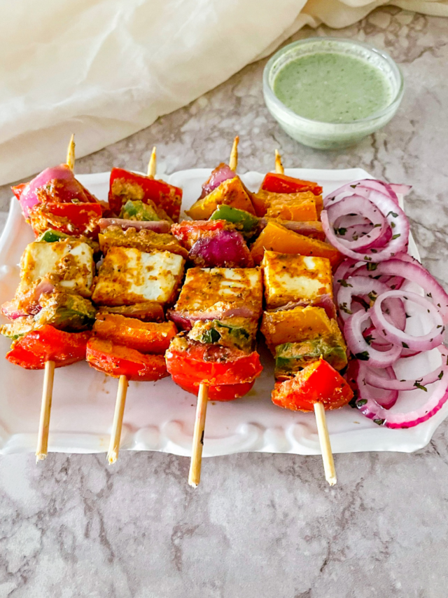 Paneer Tikka Skewers - The Spice Mess