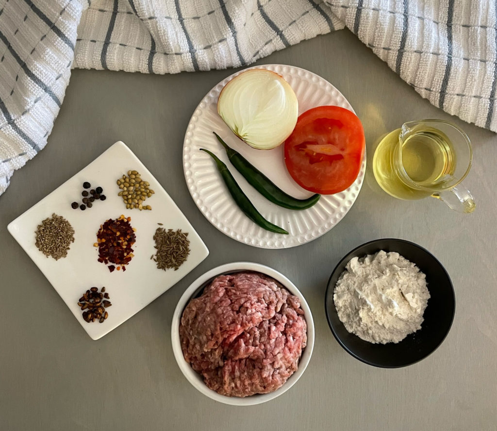 ingredients for chapli kabab