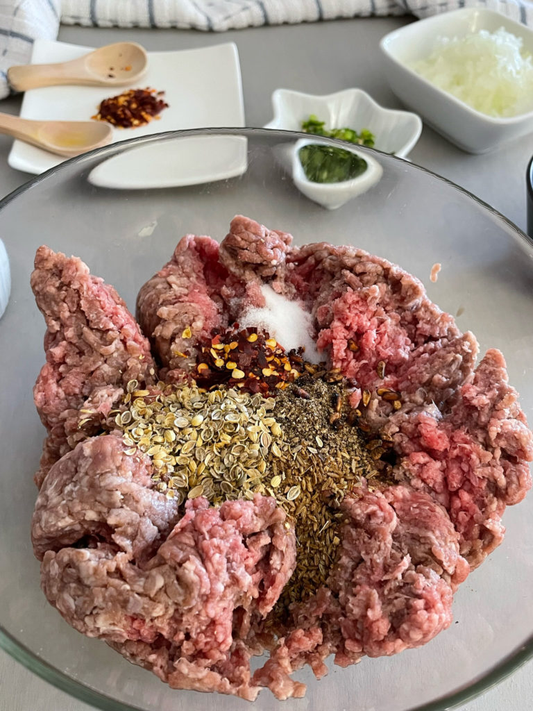 ground beef mixture for chapli kabab